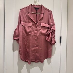 Pink Satin Blouse By White House Black Market In Size Large
